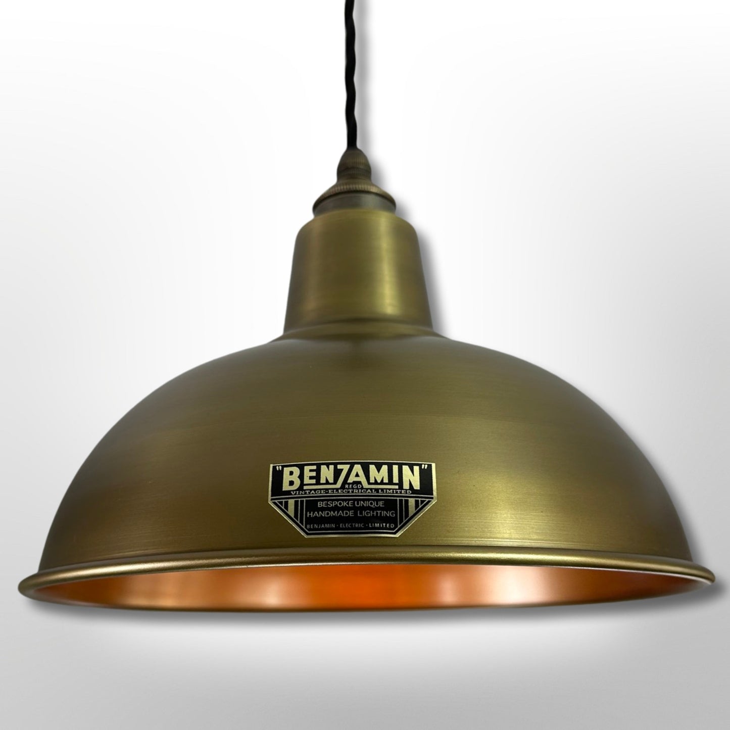 Salthouse ~ Antique Brass Industrial Shade Light Pendant | 10 Inch