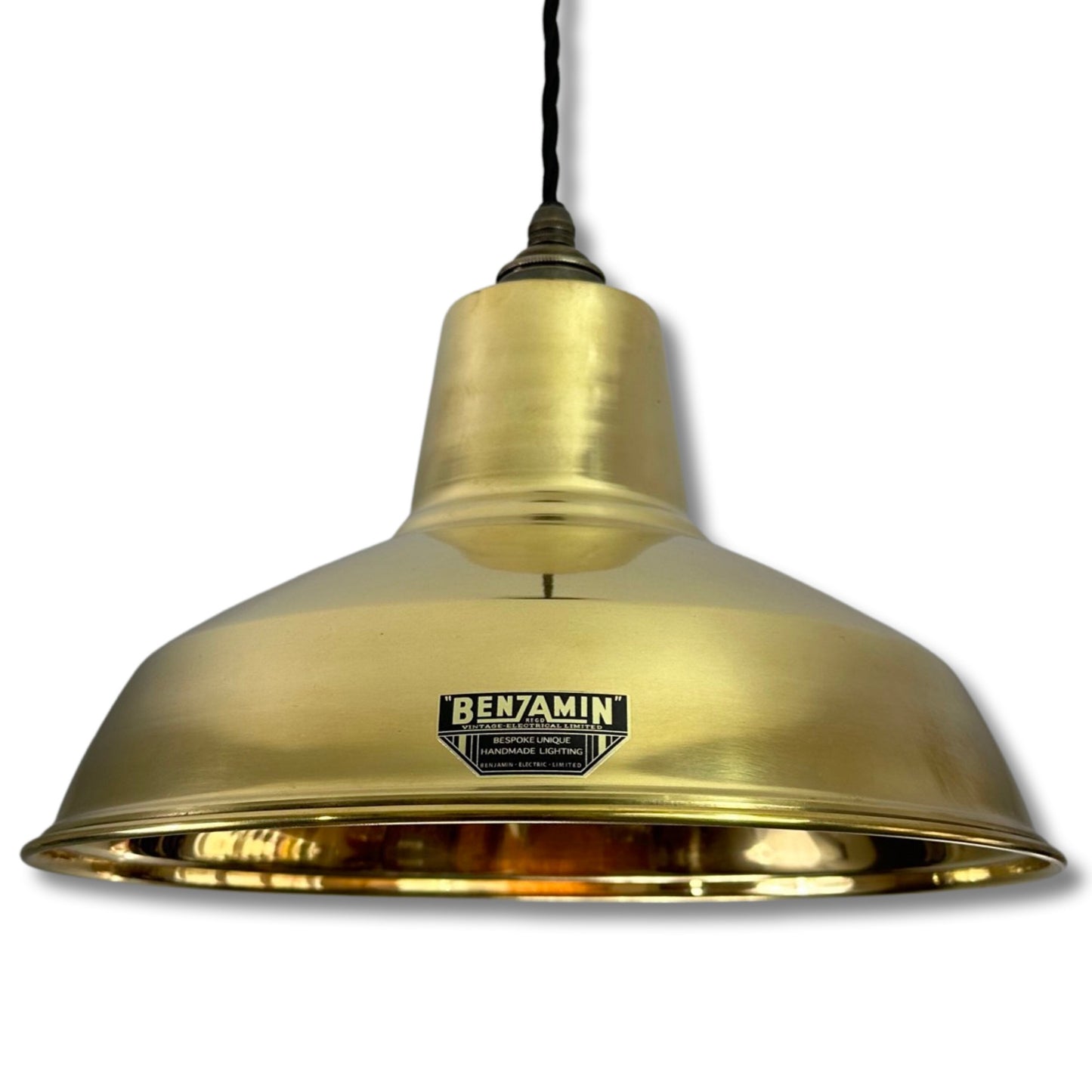 Filby ~ Genuine Solid Brass Reflector Shade Pendant Set Light | 12.5 Inch