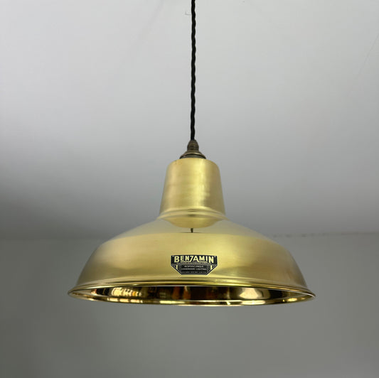 Filby ~ Genuine Solid Brass Reflector Shade Pendant Set Light | 12.5 Inch