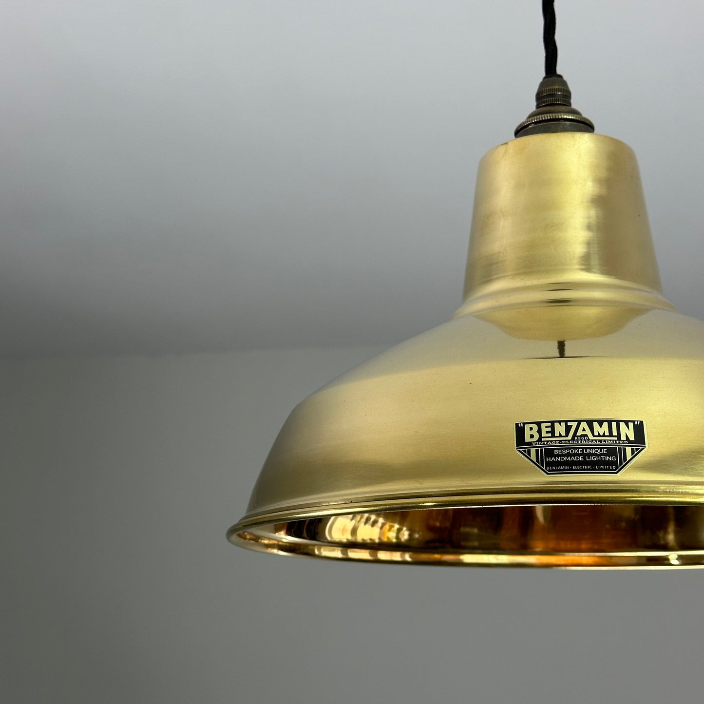 Filby ~ Genuine Solid Brass Reflector Shade Pendant Set Light | 12.5 Inch