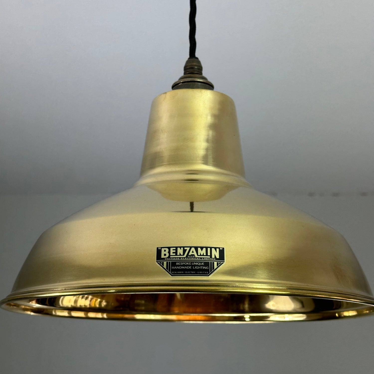 Filby ~ Genuine Solid Brass Reflector Shade Pendant Set Light | 12.5 Inch