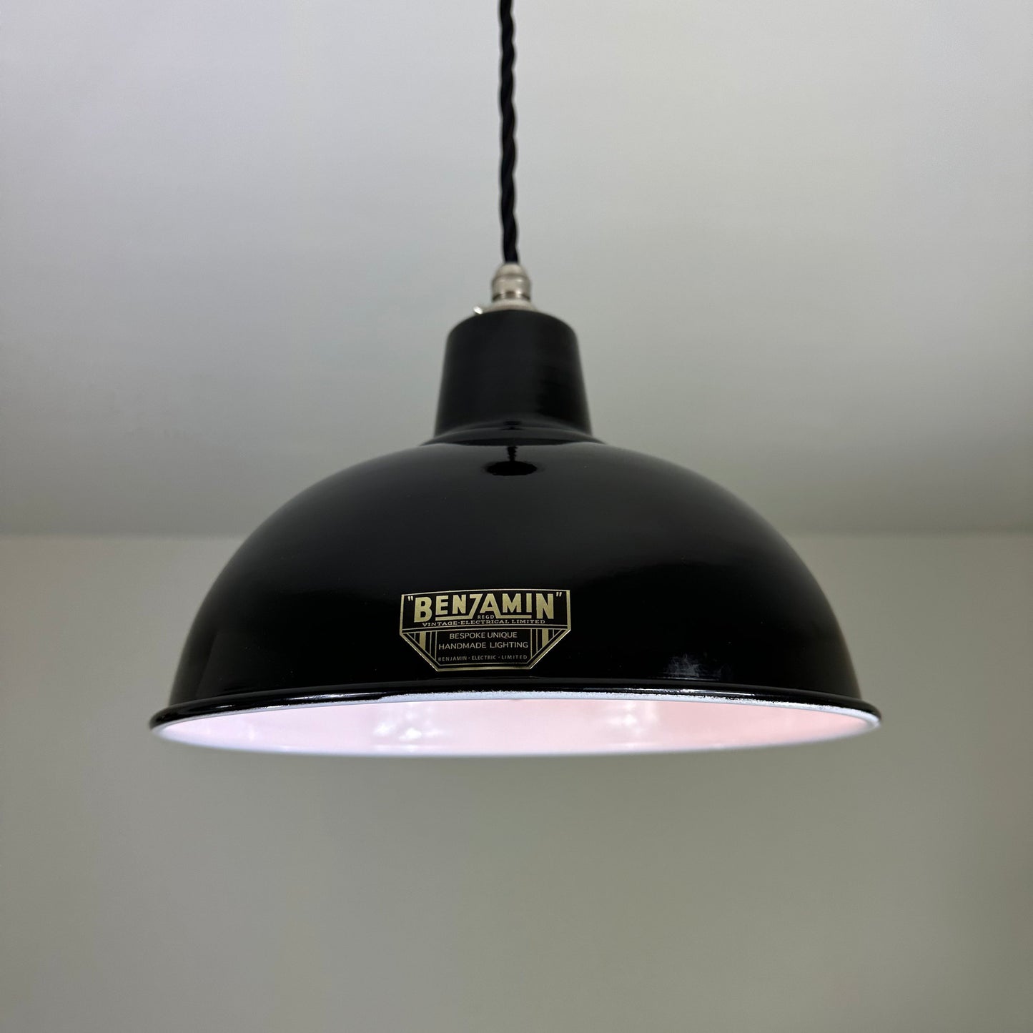 Salthouse ~ Midnight Black Industrial factory shade light ceiling dining room kitchen table vintage edison filament lamps pendant 10 Inch