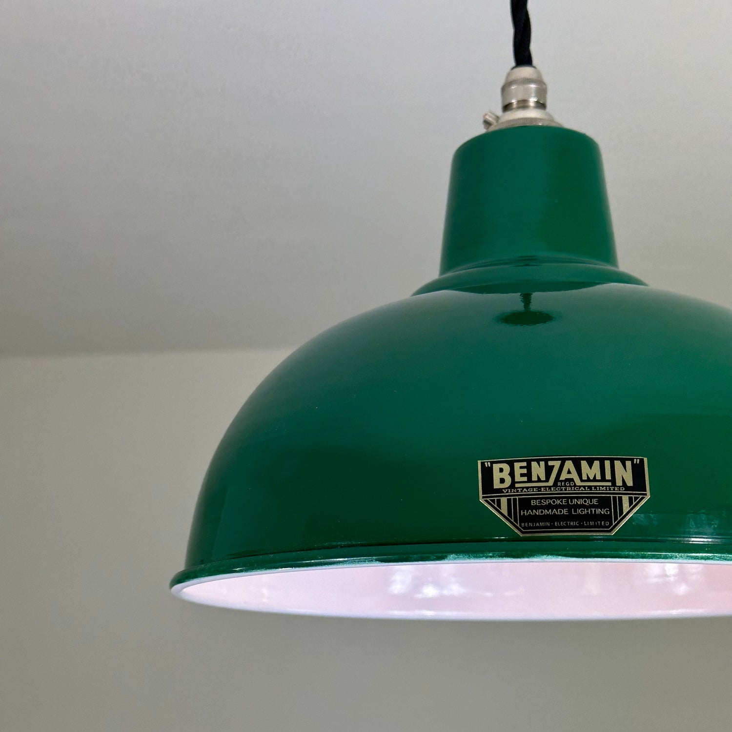 Salthouse ~ Original Green Industrial factory shade light ceiling dining room kitchen table vintage edison filament lamps pendant 10 Inch