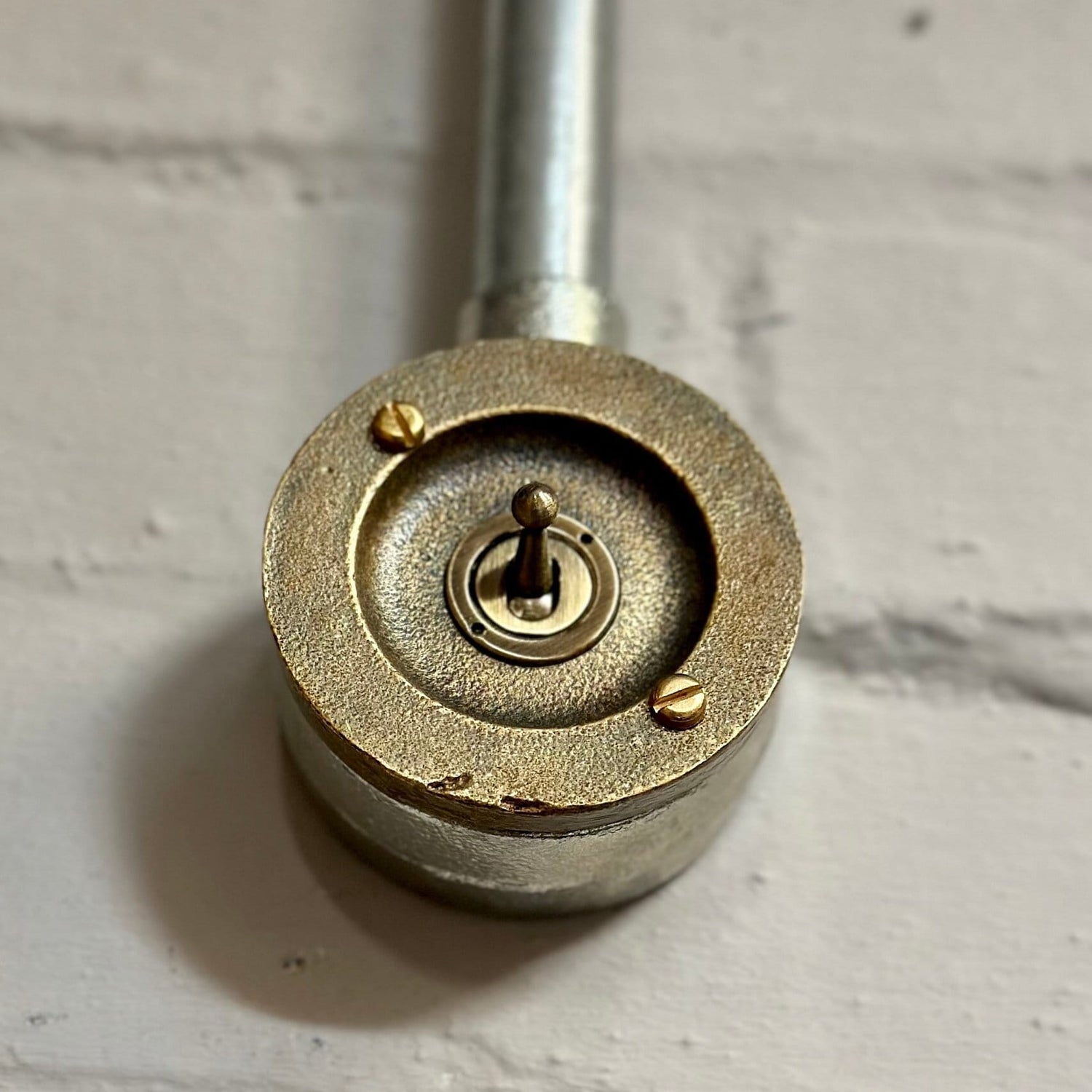 Single Gang Bronze Solid Cast Conduit Metal Light Switch Industrial 2 Way - BS EN Approved Vintage Crabtree 1950’s Style