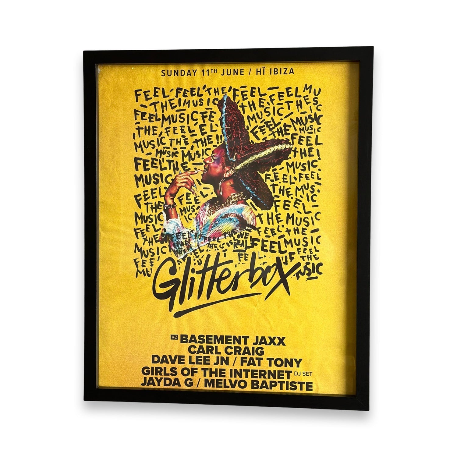 Glitterbox ~ Genuine Hi Ibiza Framed Dj Artwork | A3 Luxury Black Frame