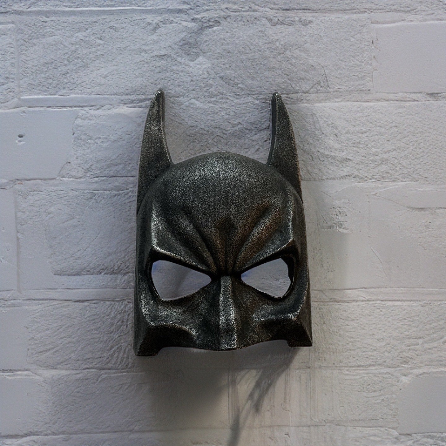 Wall Mount Solid Cast Iron Superhero Knight Mask Dark Black Pewter Finish