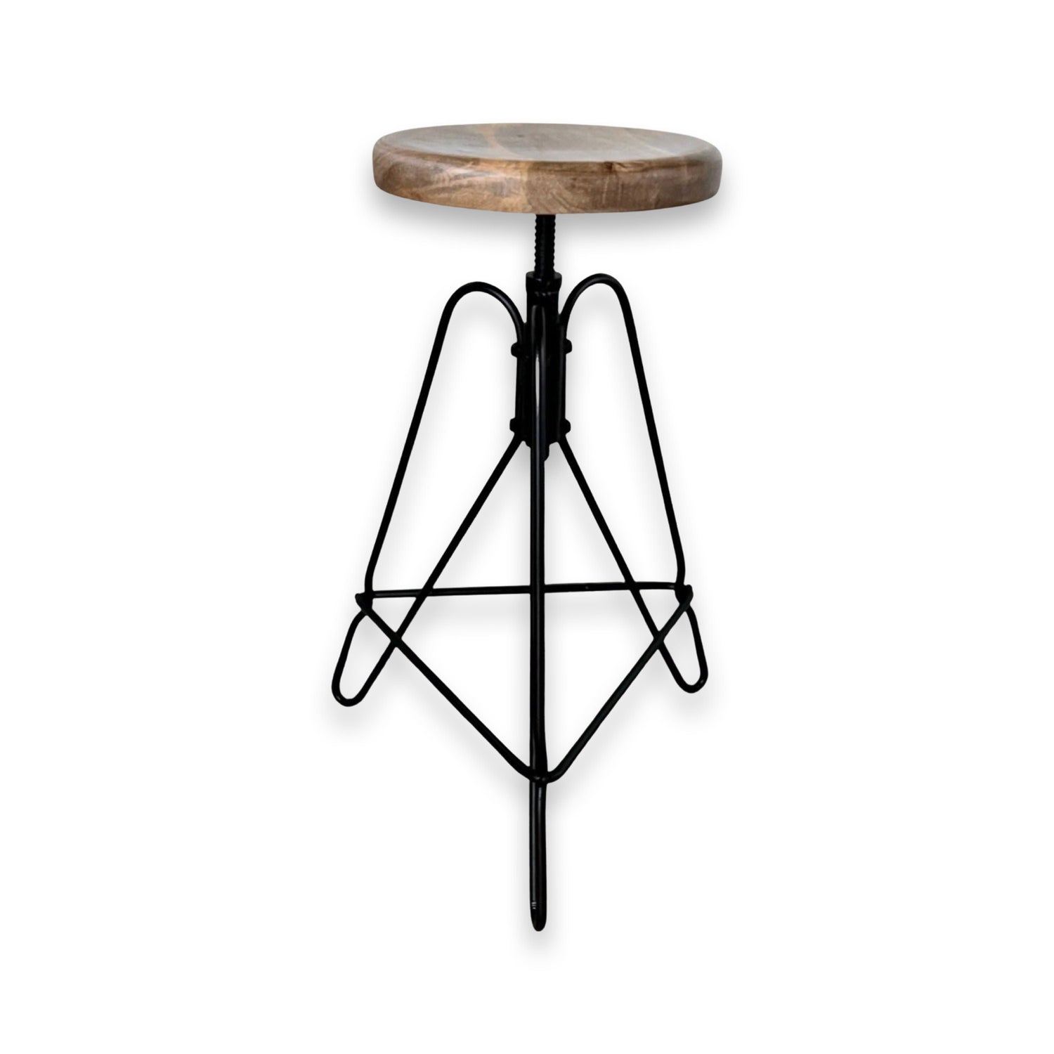 Maxlume ~ Industrial Solid Bar Stool Wood Base | Vintage Style | Solid Steel Metal | Floor Standing