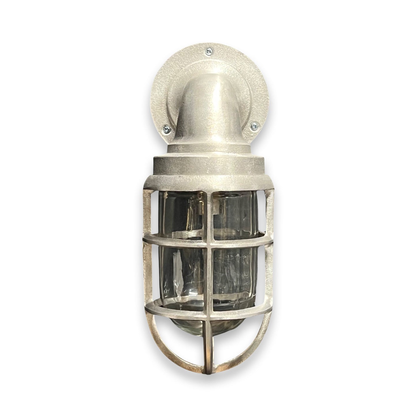 Beachamwell ~ Raw Solid Cast Industrial Caged Bulkhead Industrial Wall Light | Bathroom | Outdoor Garden | Vintage 1 x Edison Filament Bulb