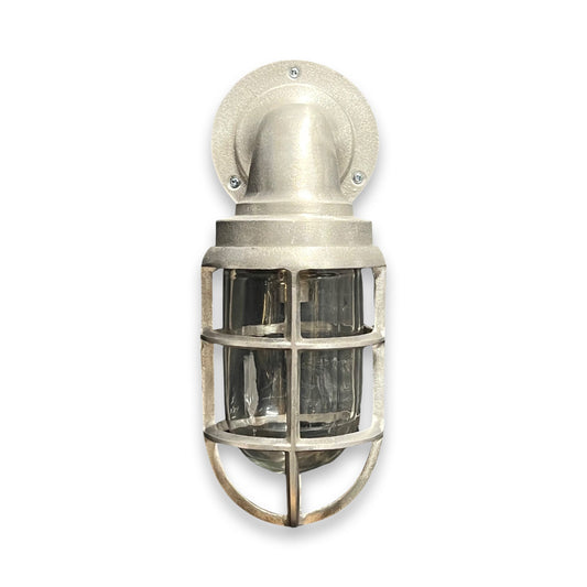 Beachamwell ~ Raw Solid Cast Industrial Caged Bulkhead Industrial Wall Light | Bathroom | Outdoor Garden | Vintage 1 x Edison Filament Bulb