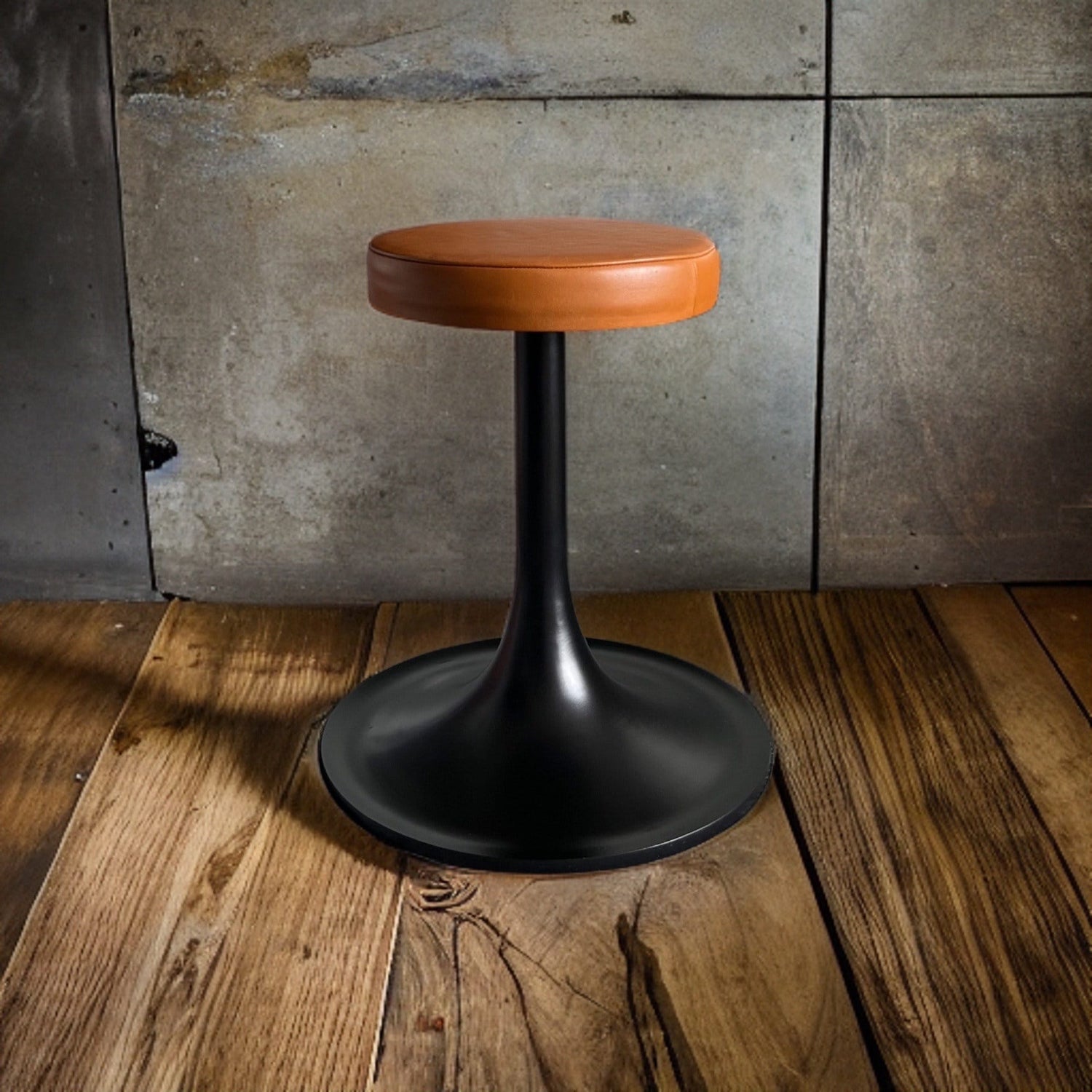 Maxlume ~ Dubai | London | Paris | Miami Industrial Solid Bar Stool Base Genuine Leather | Vintage Style | Solid Cast Metal | Floor Standing