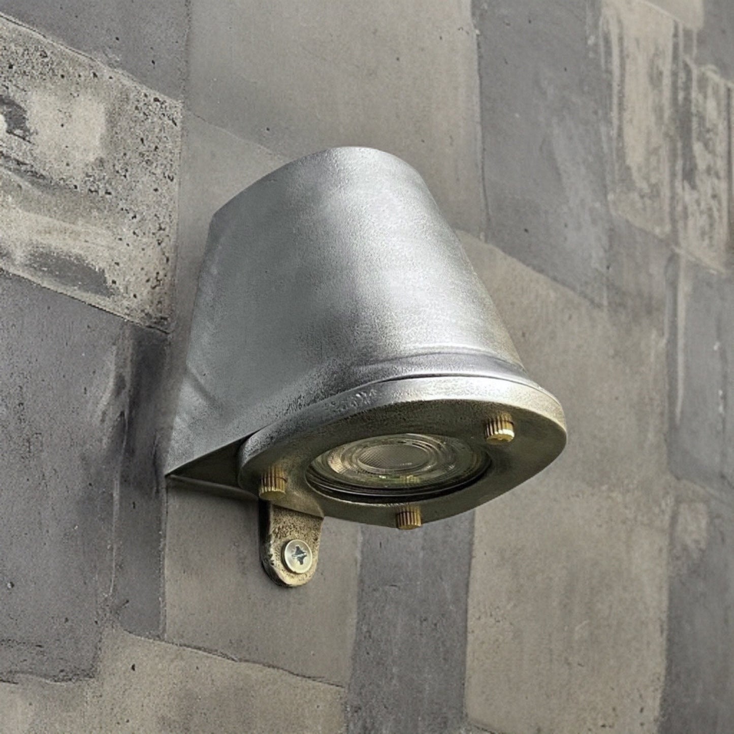 Holt ~ Pewter Industrial Solid Cast Mast Down Light Ship Sconce Sandblasted Bulkhead HandCrafted Wall Nautical Passage Way Philips LED